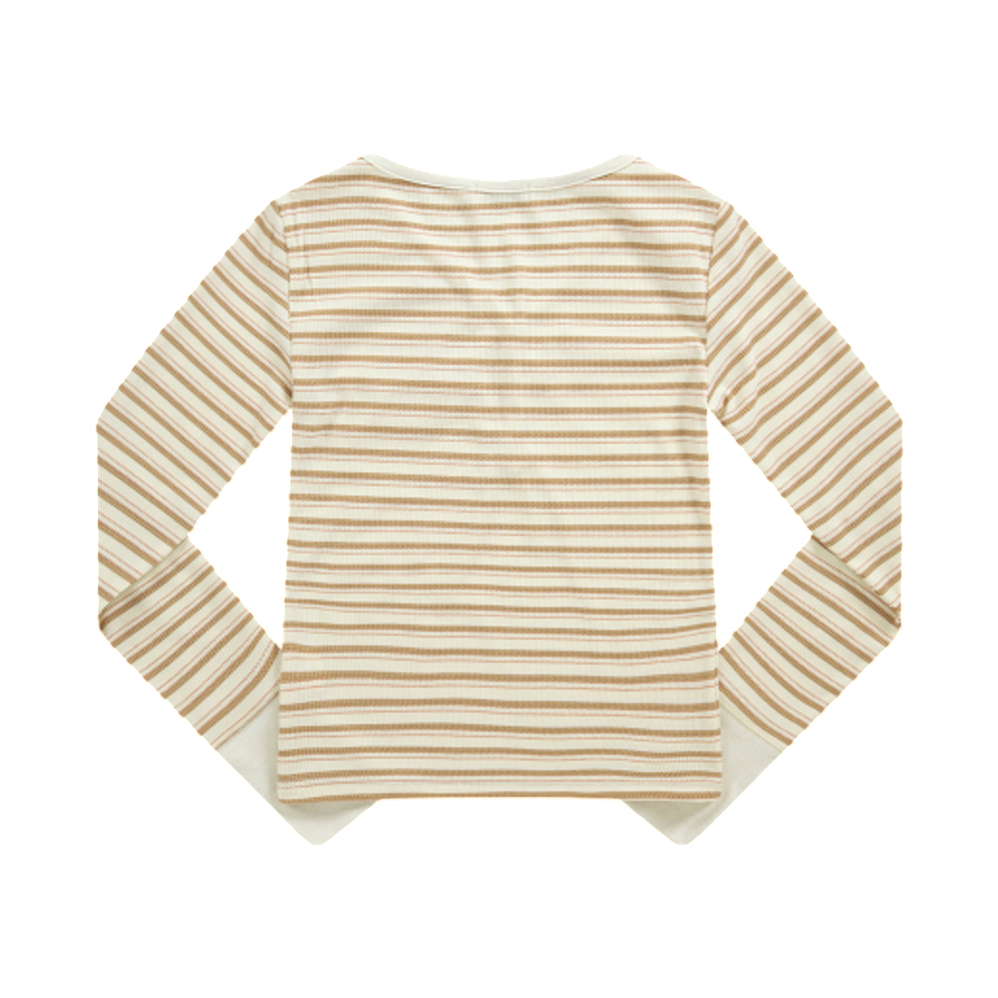 (W) 애즈온 바티칸 스트라이프 티셔츠 베이지((W) Ason Vatican Stripe T-Shirt Beige) - 2