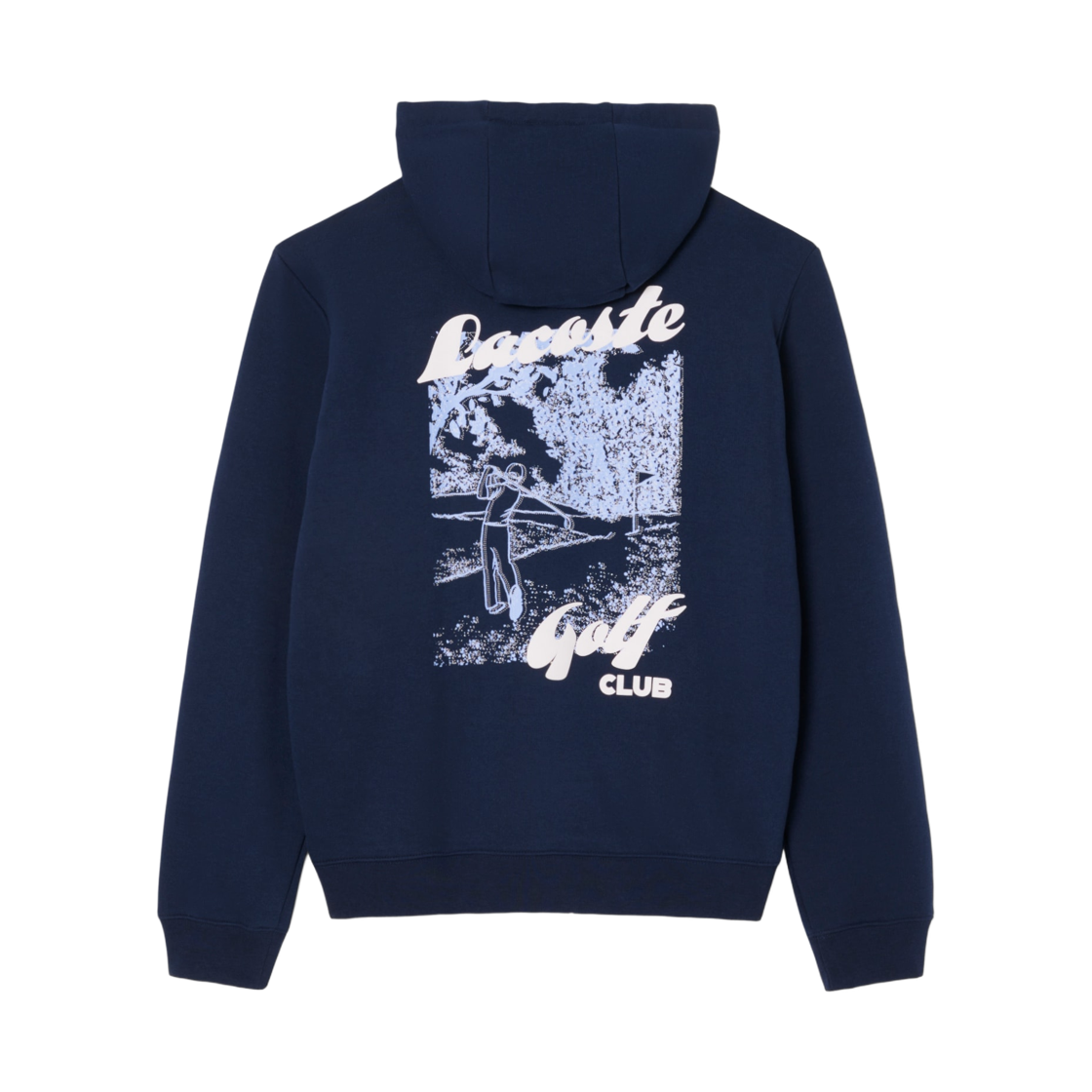 라코스테 프린티드 플리스 골프 후드 네이비 블루(Lacoste Printed Fleece Golf Hoodie Navy Blue) - 2