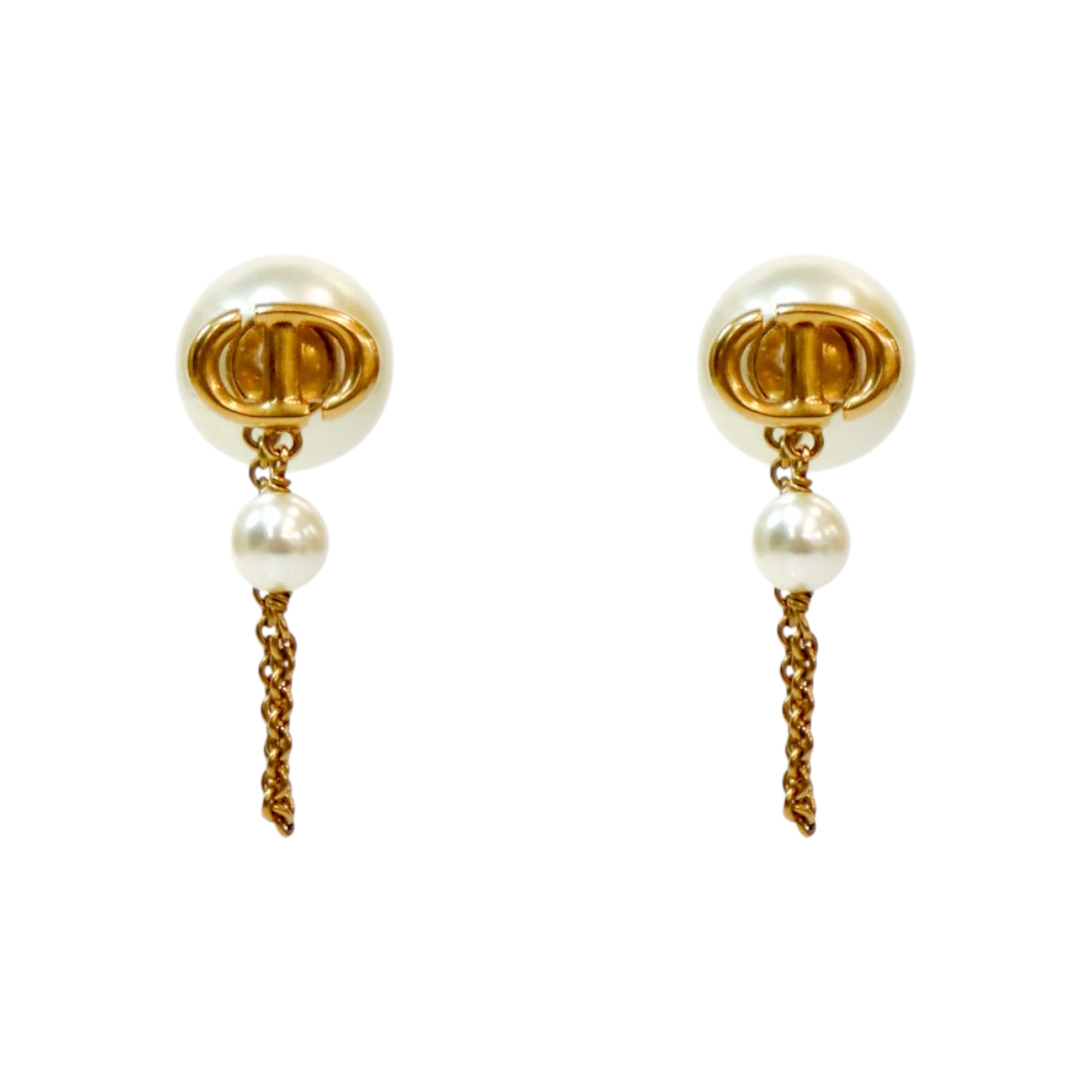 ITGIKGGVOJ39 Dior CD Pearl Tribal Earrings C-B56727