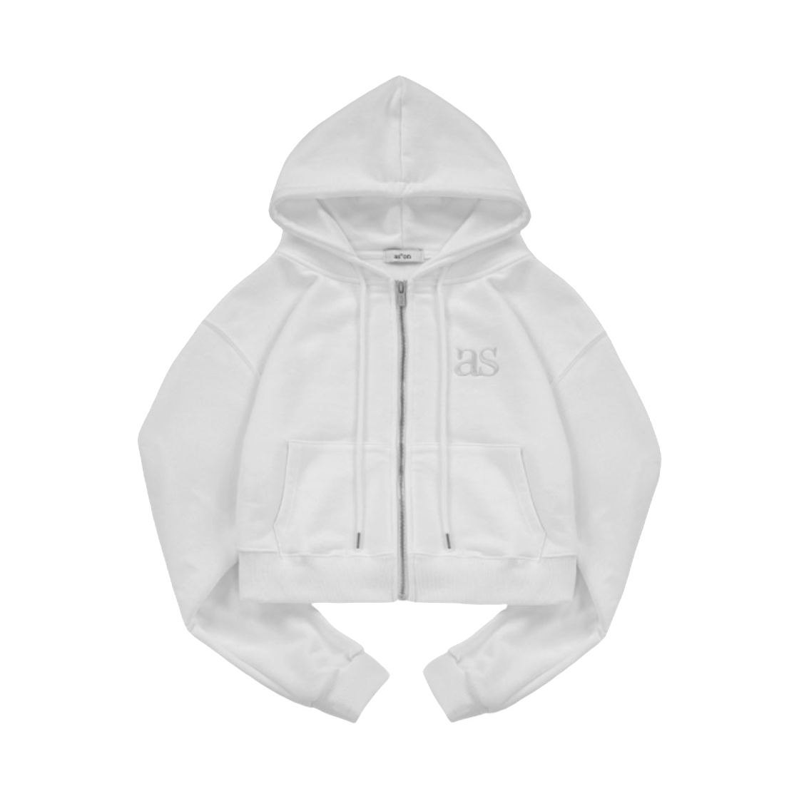(W) 애즈온 베이직 트레이닝 후드 집업 화이트((W) Ason Basic Training Hoodie Zip Up White)