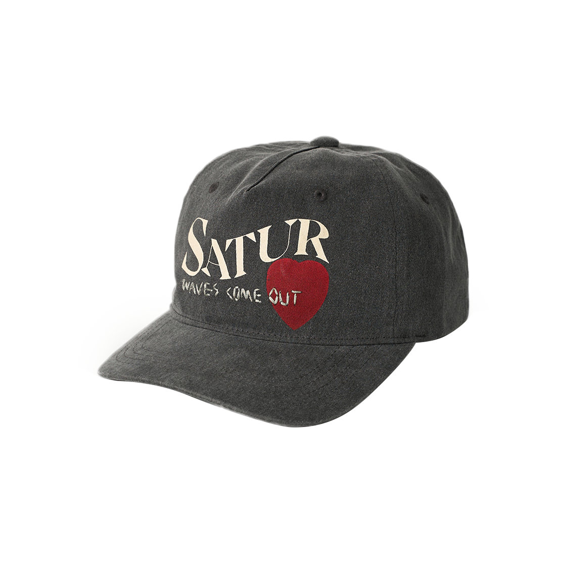 SA262UAP01CCL0 SATUR 5 Panel Vintage Logo Cap Charcoal