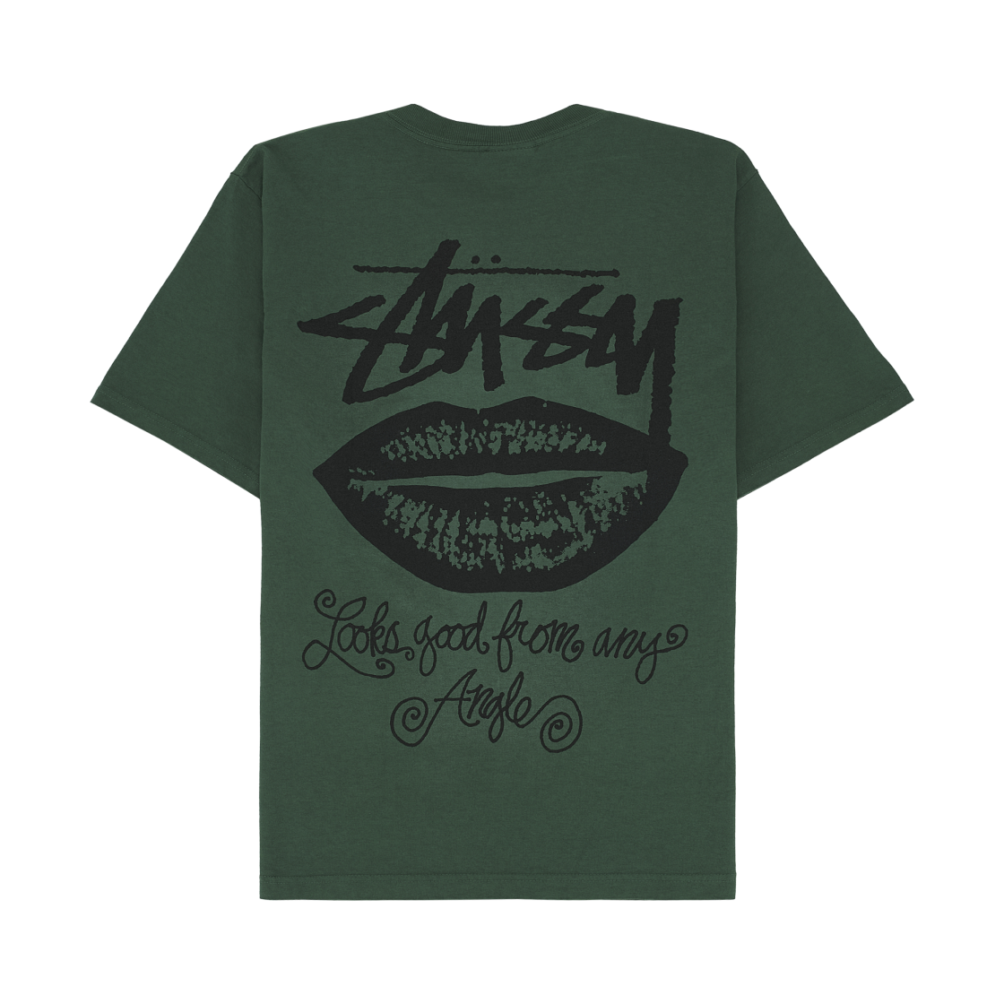 1905196 Stussy Any Angle Pigment Dyed T-Shirt Pine