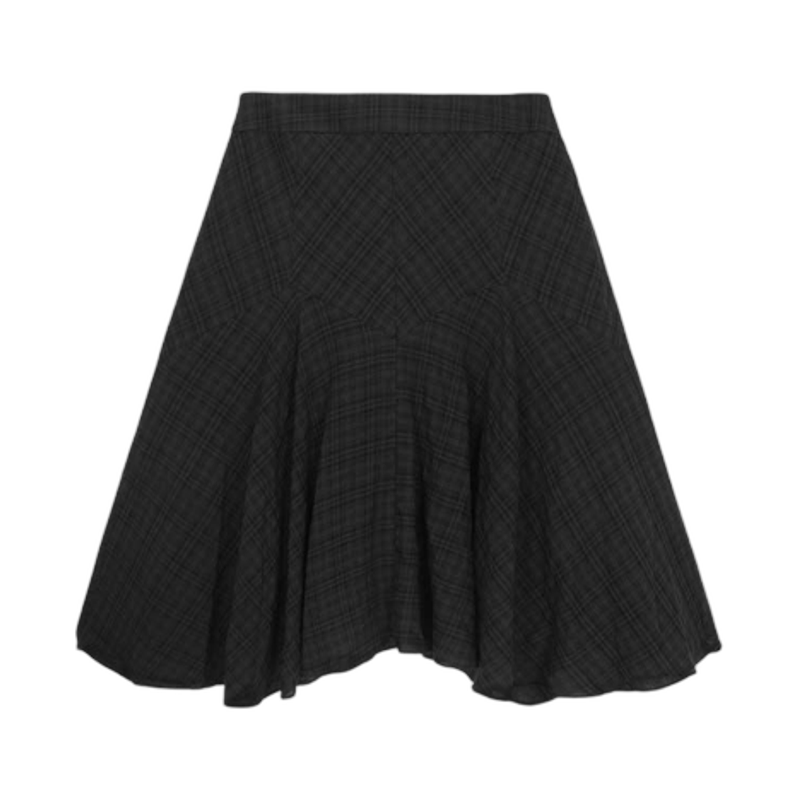 (W) 애즈온 런던 체크 미디 스커트 블랙((W) Ason London Check Midi Skirt Black) - 2