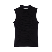VOONT Shirring High Neck Sleeveless (BLACK)