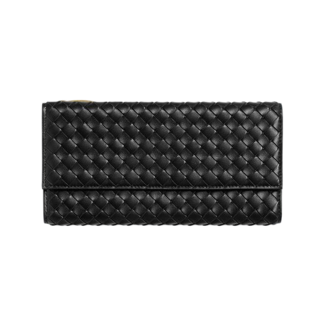 875474V0HW48425 Bottega Veneta Intrecciato Piccolo Long Wallet With Flap Black
