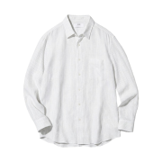 Uniqlo Premium Linen Striped Shirt Off White