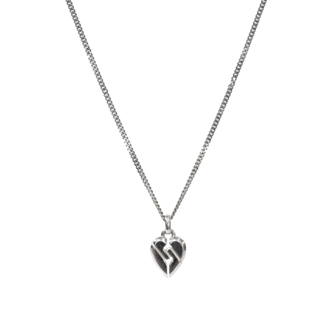 ITEOV7NE9IFO Gucci Heart Pendant Silver Necklace A-B52257