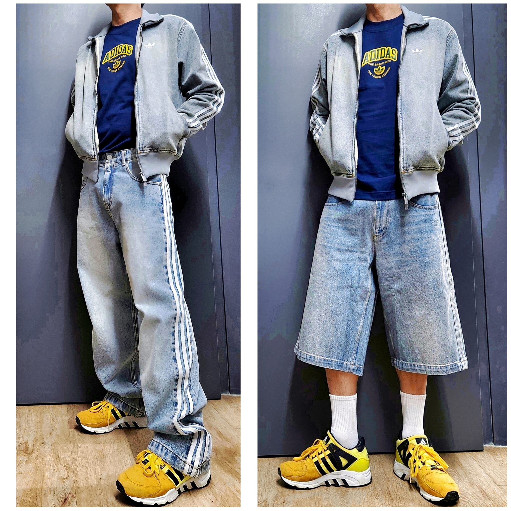 Adidas EQT Running Support Rio, Adidas x Atmos Denim Firebird Track Top Indigo Denim - KR Sizing 착용 스타일 - 1