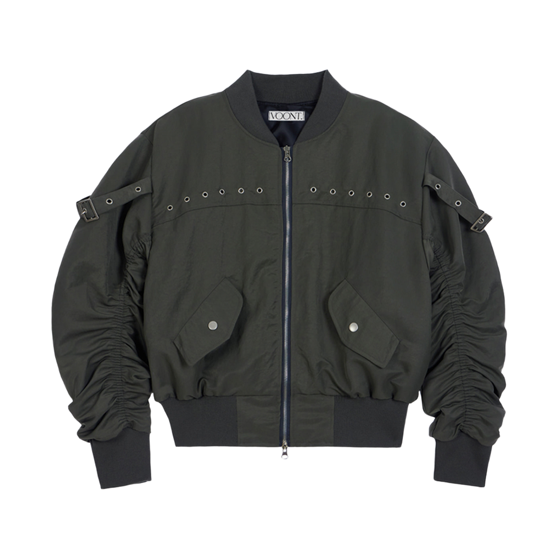 분트 아일렛 스트랩 Ma-1 자켓 카키(VOONT Eyelet Strap Ma-1 Jacket (KHAKI)) - 1