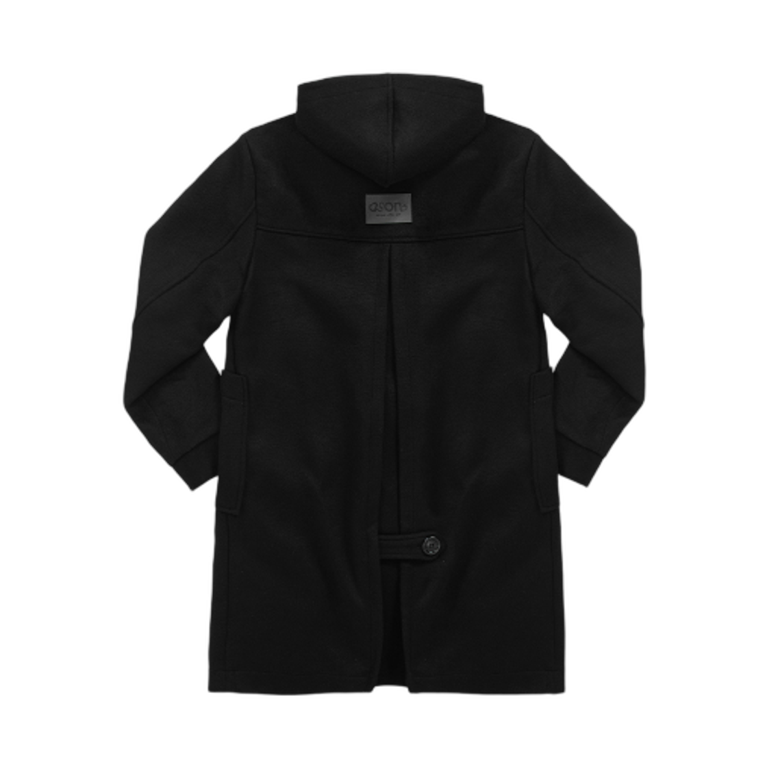 (W) 애즈온 알로 후드 롱 코트 블랙((W) Ason Allo Hoodie Long Coat Black) - 2