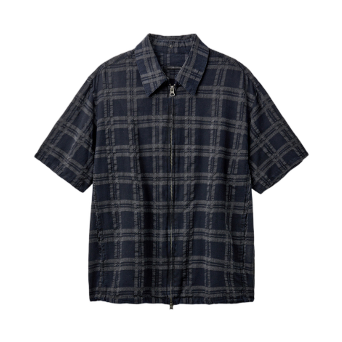 해칭룸 셔켓 오버 다이드 체크 다크 네이비(Hatchingroom Shirket Over Dyed Check Dark Navy)