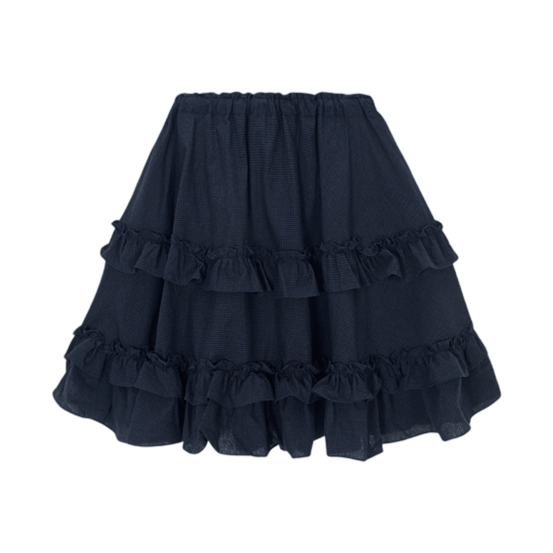 (W) 애즈온 체크 캉캉 미디 스커트 네이비((W) Ason Check Kangkang Midi Skirt Navy) - 2
