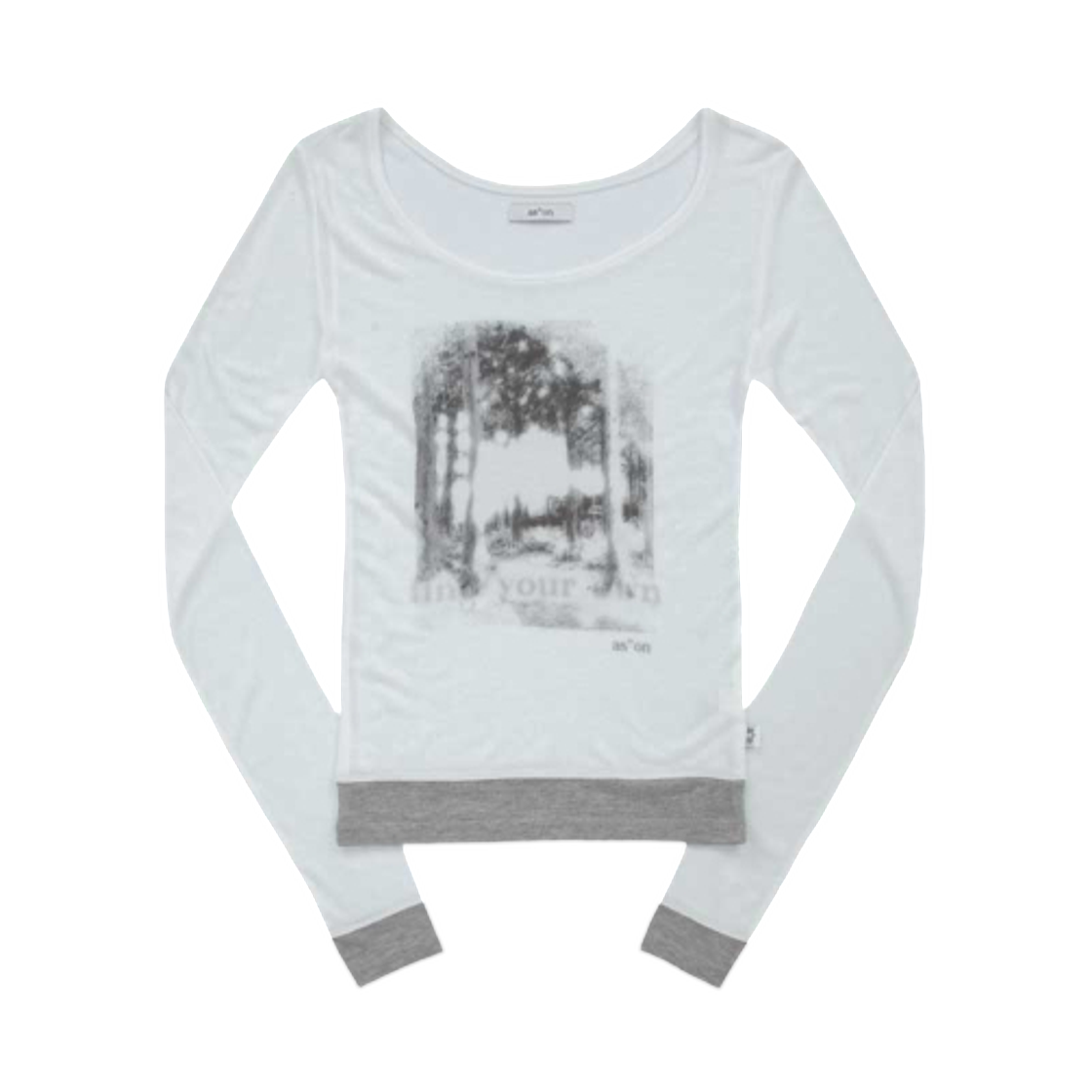 (W) 애즈온 포레스트 레이어드 티셔츠 화이트((W) Ason Forest Layered T-Shirt White)