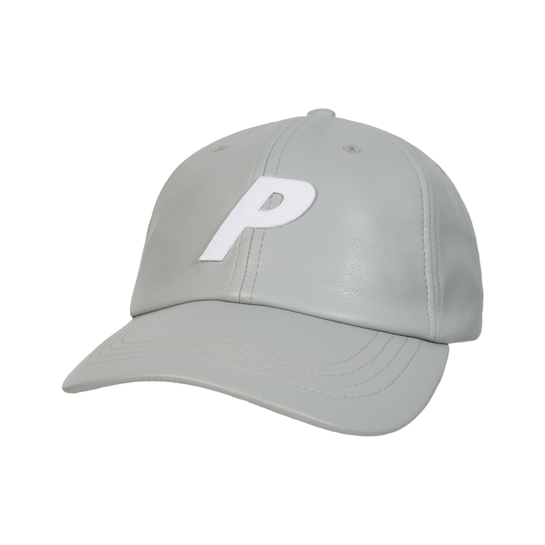 - Palace Faux Leather P 6-Panel Grey - 26SS