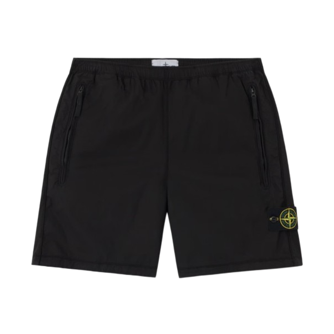 L1S15L1000-17S0003-V0029 Stone Island L100017 Stretch Cotton Tela Paracadute Loose-Wide-Leg-Fit Shorts with Drawstring Waist Black - 26SS