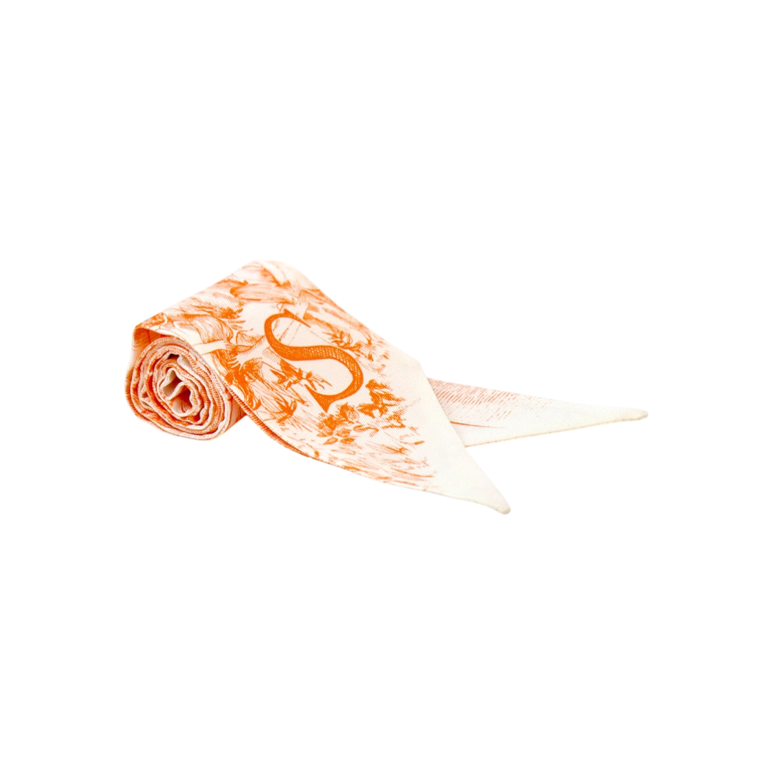 IT678LD9S484 Dior Orange Cher Silk Scarf C-B56325