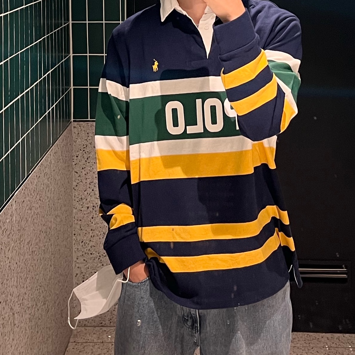 Comoli 5P Denim Pants Bleach - 23SS, [20% 적립] Polo Ralph Lauren Classic Fit Striped Jersey Rugby Shirt Yellow - 25FW 착용 스타일