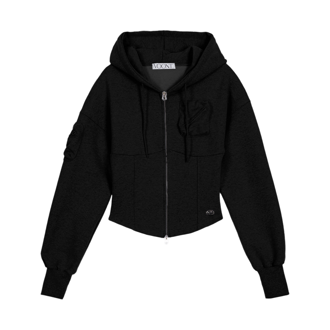 분트 제니 코르셋 후드집업 블랙(VOONT Jenny Corset Hood Zip-Up (BLACK)) - 1