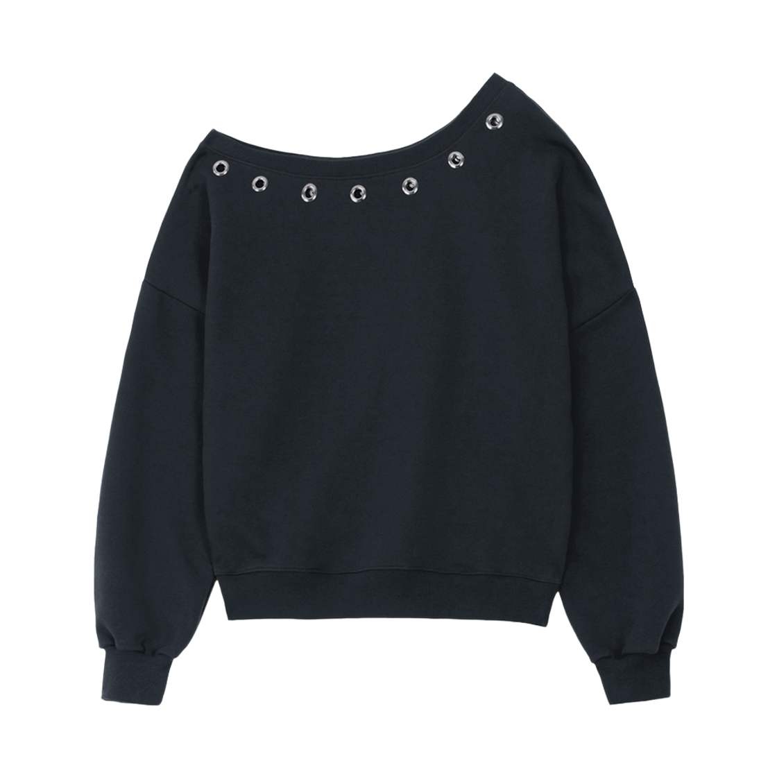 분트 언발란스 스터드 스웻셔츠 차콜(VOONT Unbalance Stud Sweatshirt (CHARCOAL)) - 2