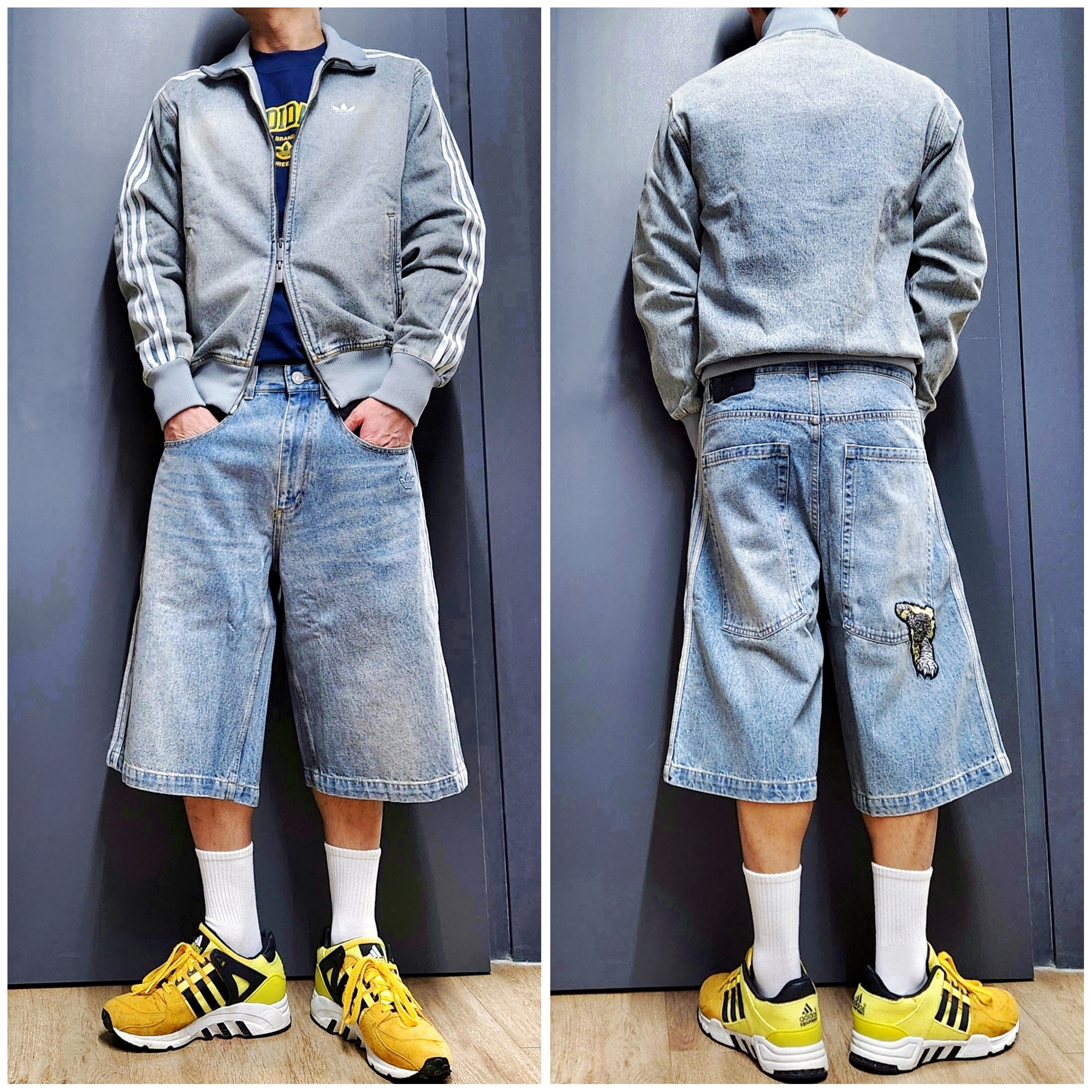 Adidas EQT Running Support Rio, Adidas x Atmos Denim Firebird Track Top Indigo Denim - KR Sizing 착용 스타일 - 2