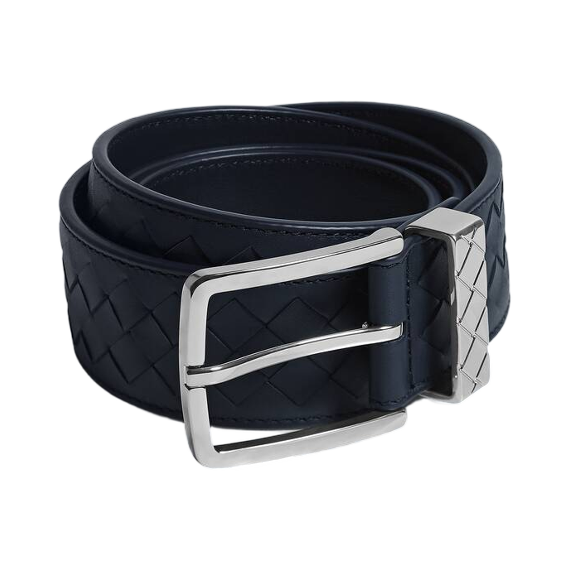 843902V5XN14330 Bottega Veneta Intreccio Loop Belt Midnight