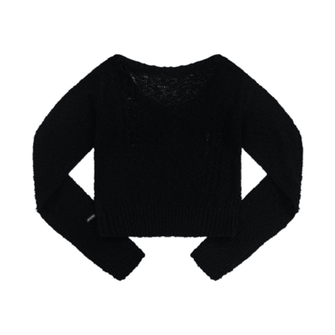 (W) 애즈온 아이스 부클 니트 블랙((W) Ason Ice Boucle Knit Black) - 2