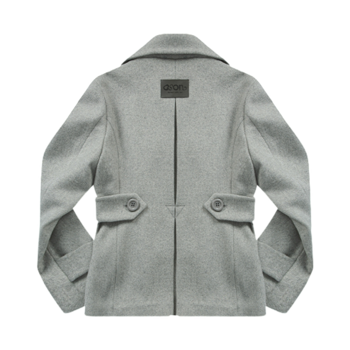 (W) 애즈온 포이 버튼 숏 코트 그레이((W) Ason Foy Button Short Coat Gray) - 2
