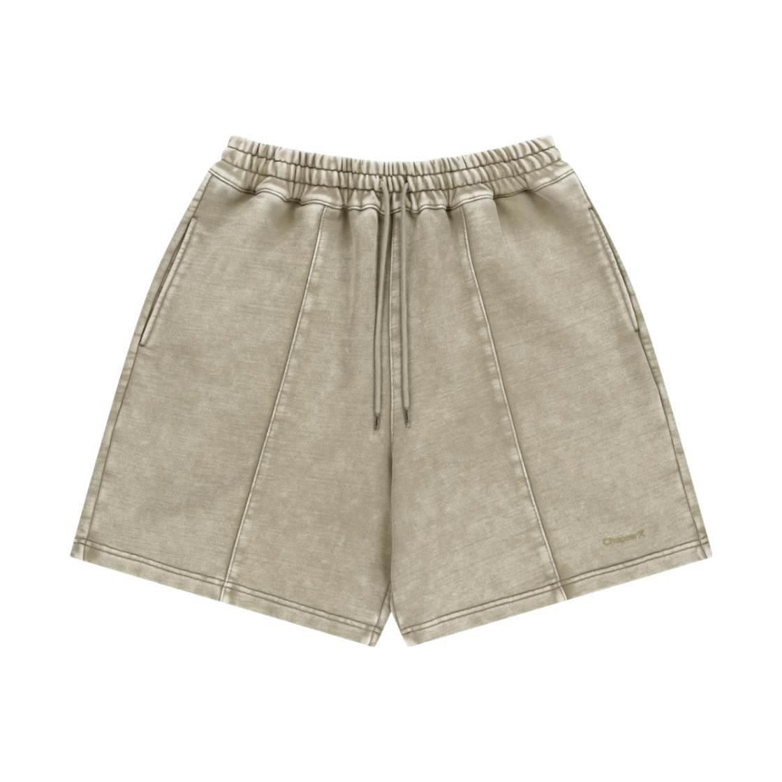 C14001BE Chapter.X Pigment CP Hard Sweat Shorts Beige
