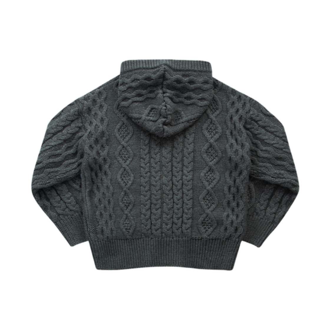 (W) 애즈온 엘로 트위스트 후드 가디건 차콜((W) Ason Elo Twisted Hoodie Cardigan Charcoal) - 2