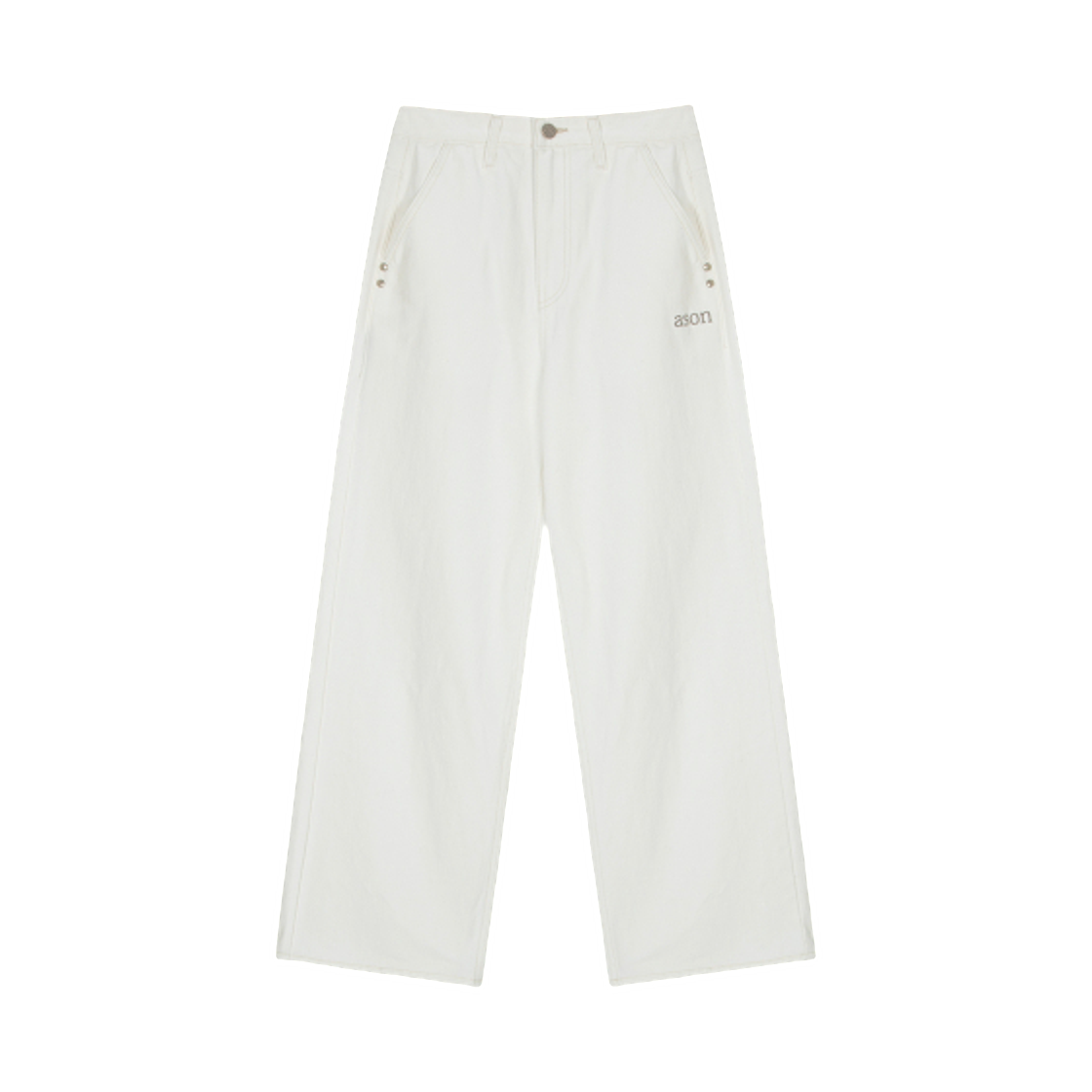 (W) 애즈온 스모그 와이드 팬츠 크림((W) Ason Smog Wide Pants Cream)