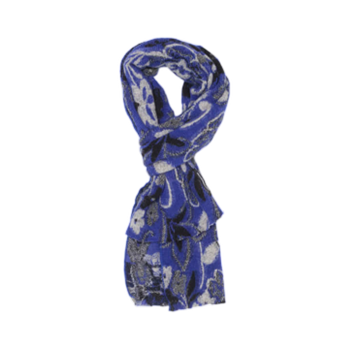 해칭룸 플로럴 자카드 머플러 블루(Hatchingroom Floral Jacquard Muffler Blue)