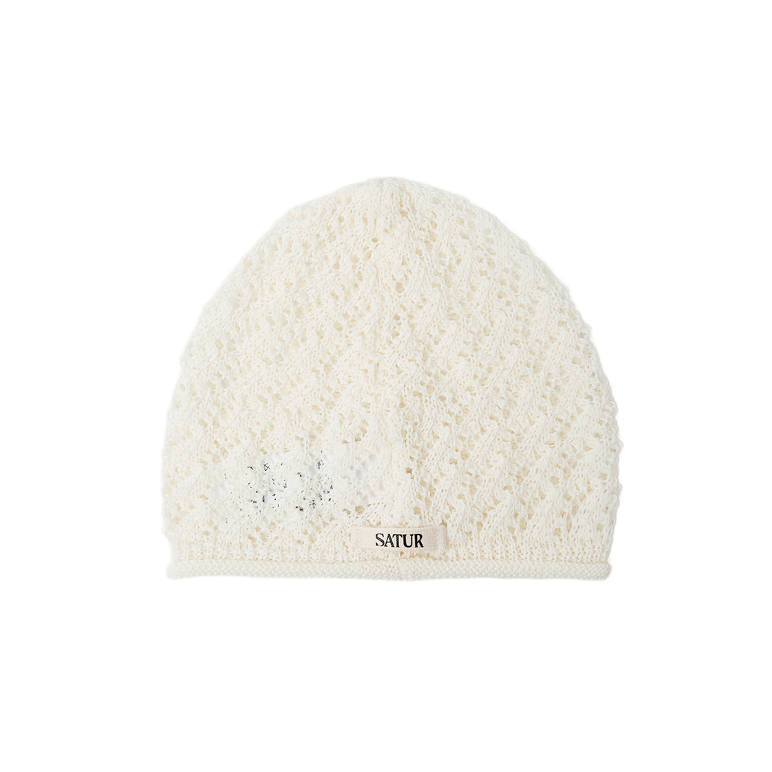 세터 우먼 크로셰 니트 비니 화이트(SATUR W Crochet Knit Beanie White)