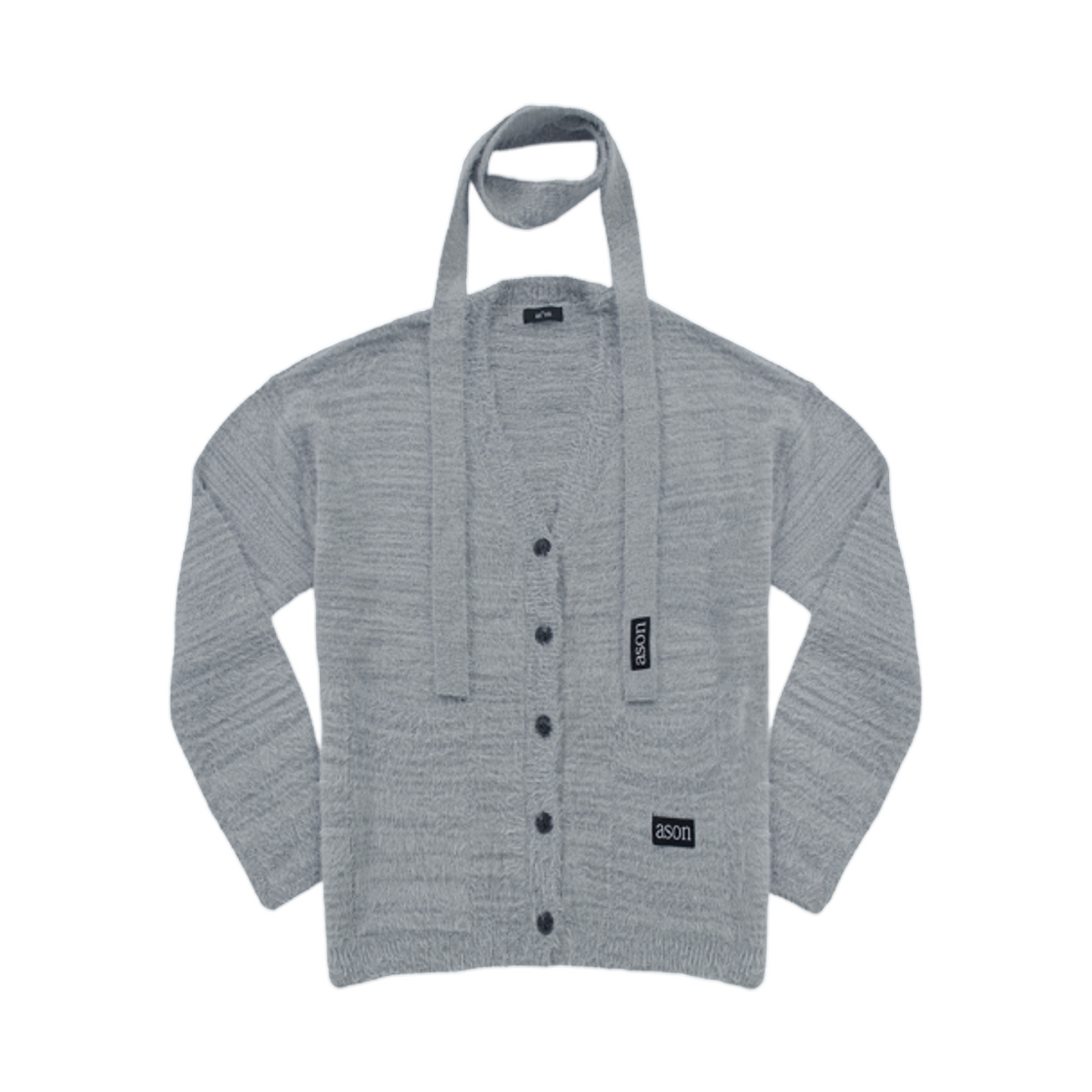 (W) 애즈온 루카 타이 가디건 그레이((W) Ason Luca Tie Cardigan Gray)