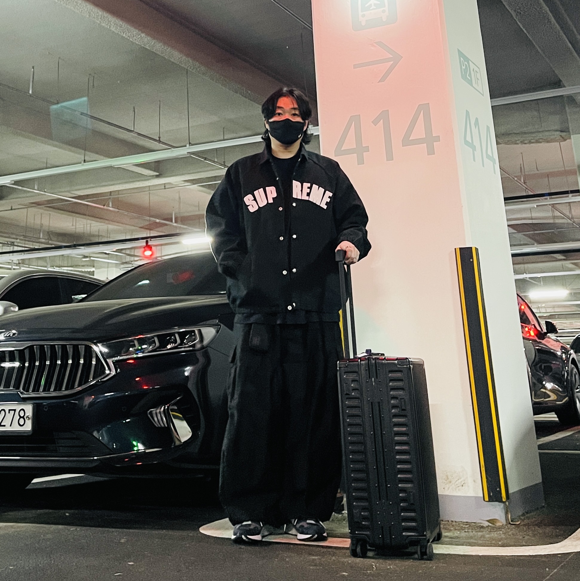 Needles H.D. BDU Pants Black, Supreme Arc Denim Coaches Jacket Black - 25SS 착용 스타일 - 1