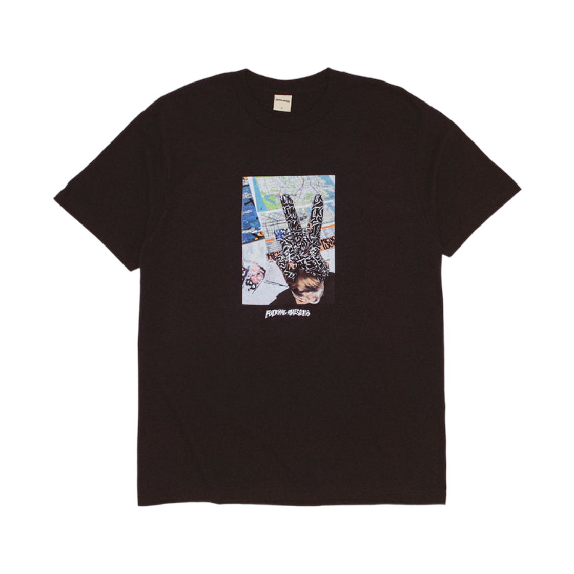 퍼킹 어썸 에프에이 엠큐 피스 사인 티셔츠 블랙(Fucking Awesome FA MQ Peace Sign T-Shirt Black)