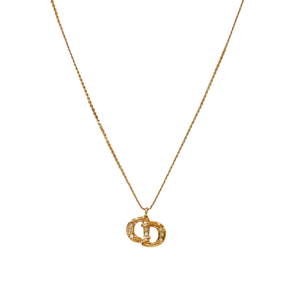 IT3URS2IESOJ Dior Cubic CD Gold Necklace A-B54961