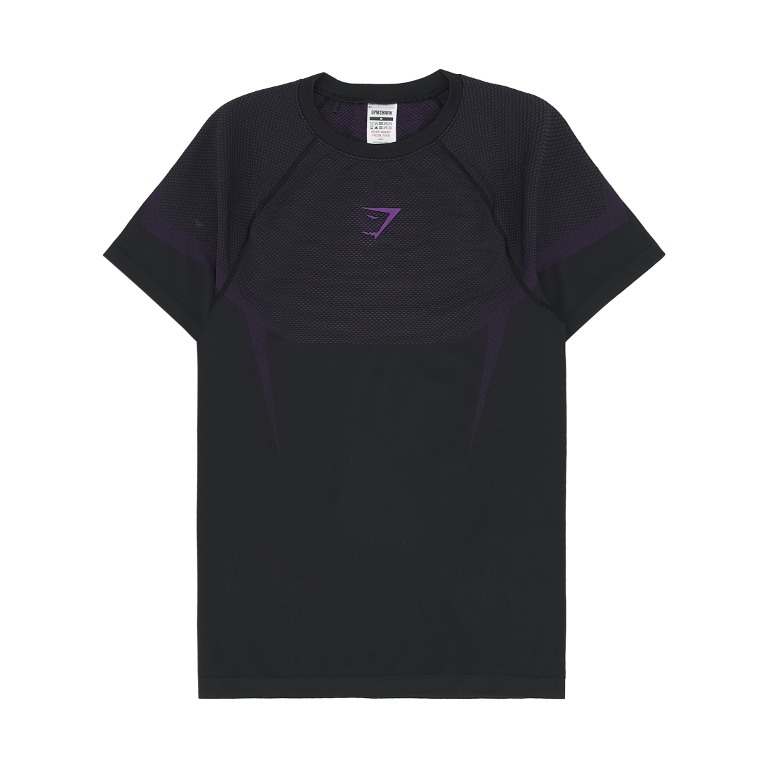 짐샤크 오닉스 5.0 심리스 머슬 핏 티셔츠 블랙 애슬레틱 퍼플(Gymshark Onyx 5.0 Seamless Muscle Fit T-Shirt Black Athletic Purple)