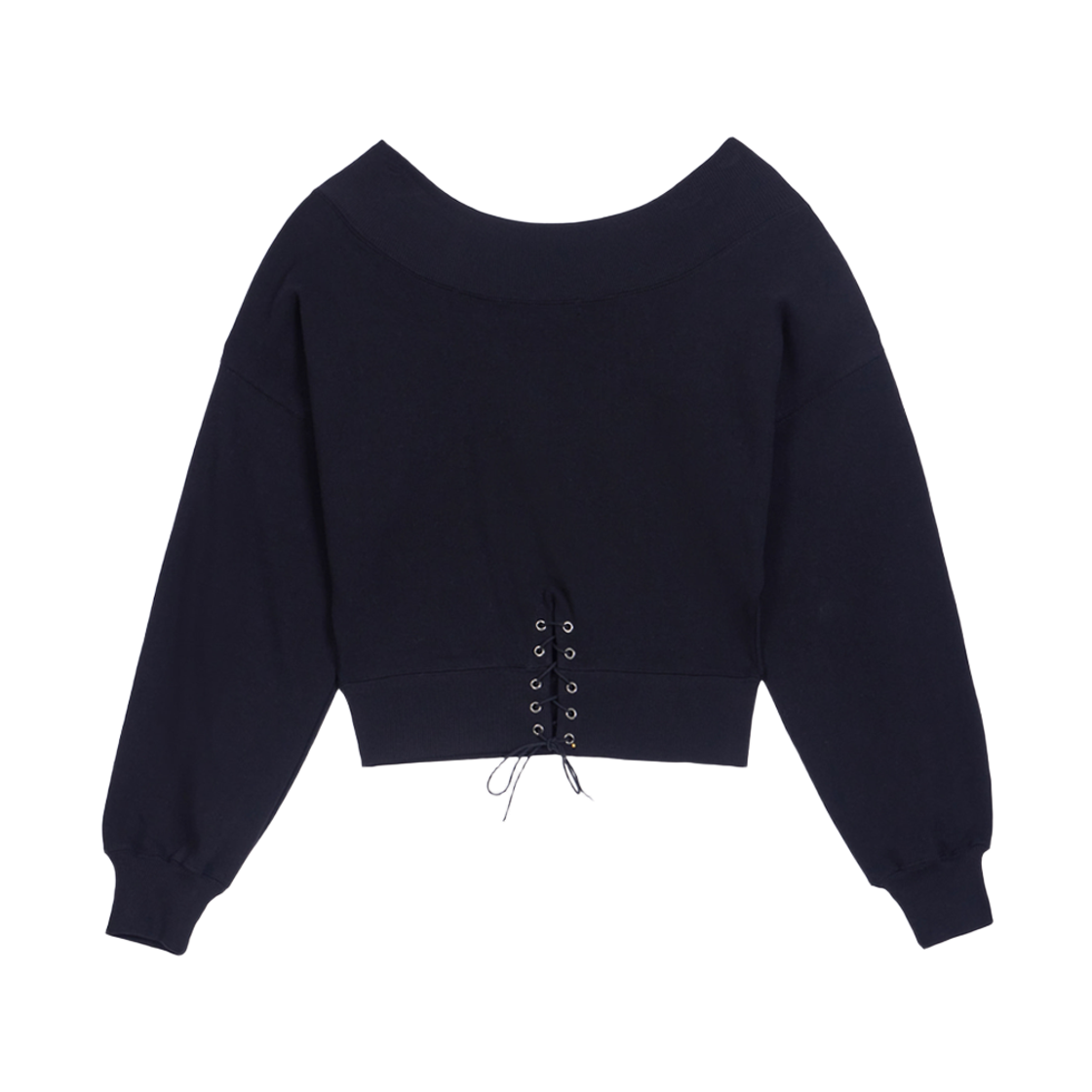 분트 레터링 오프숄더 스웻셔츠 블랙(VOONT Lettering Off Shoulder Sweatshirt (BLACK)) - 2