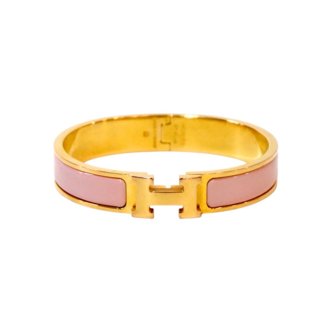 ITKU3UNSHB88 Hermes Pink Click H Bracelet in Gold C-B55953
