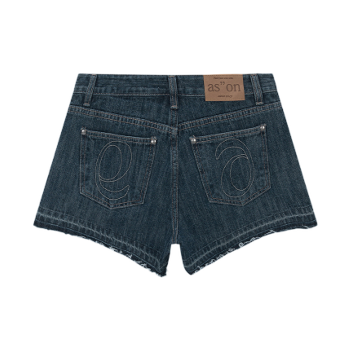 (W) 애즈온 폴드 데님 숏 팬츠 블루((W) Ason Fold Denim Short Pants Blue) - 2