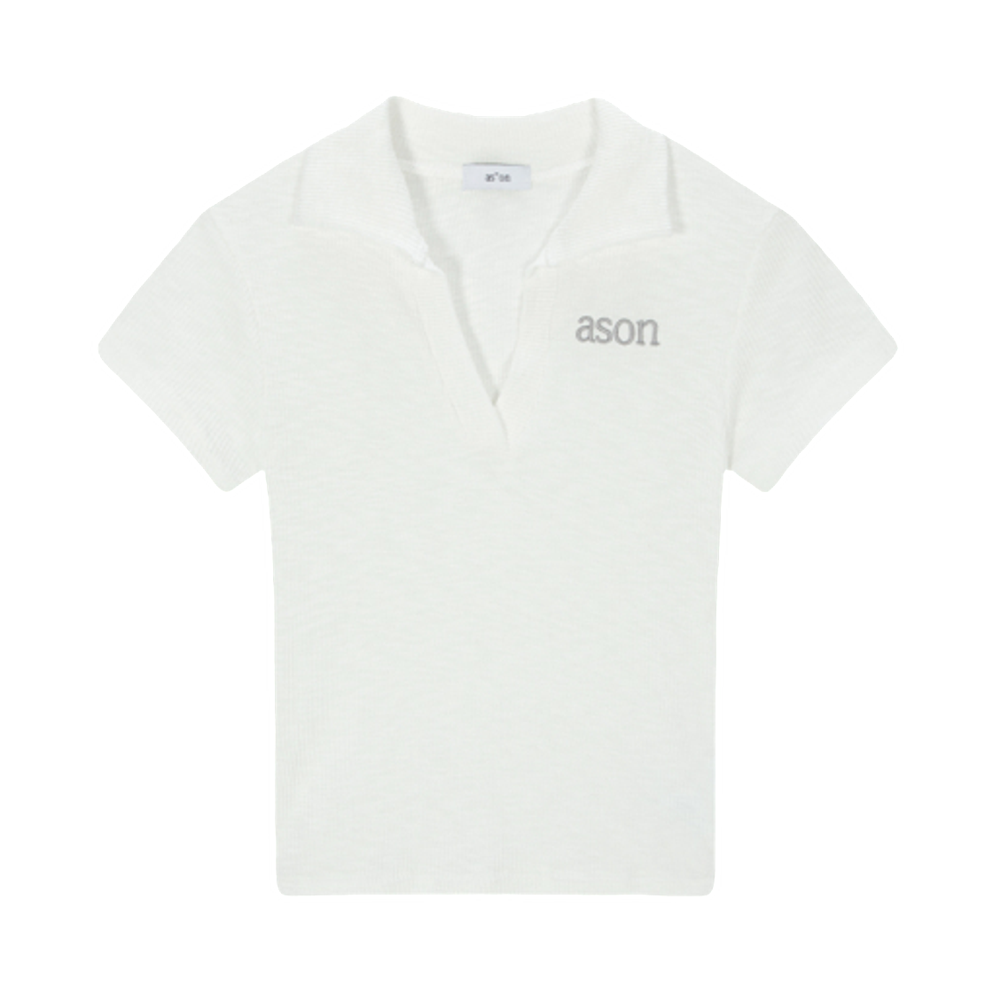 (W) 애즈온 하프 아이비 칼라 티셔츠 화이트((W) Ason Half Ivy Collar T-Shirt White)