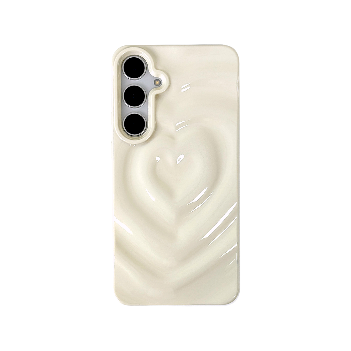0045 NINETEENFRIDAY 3D Heart Case - White (Galexy)