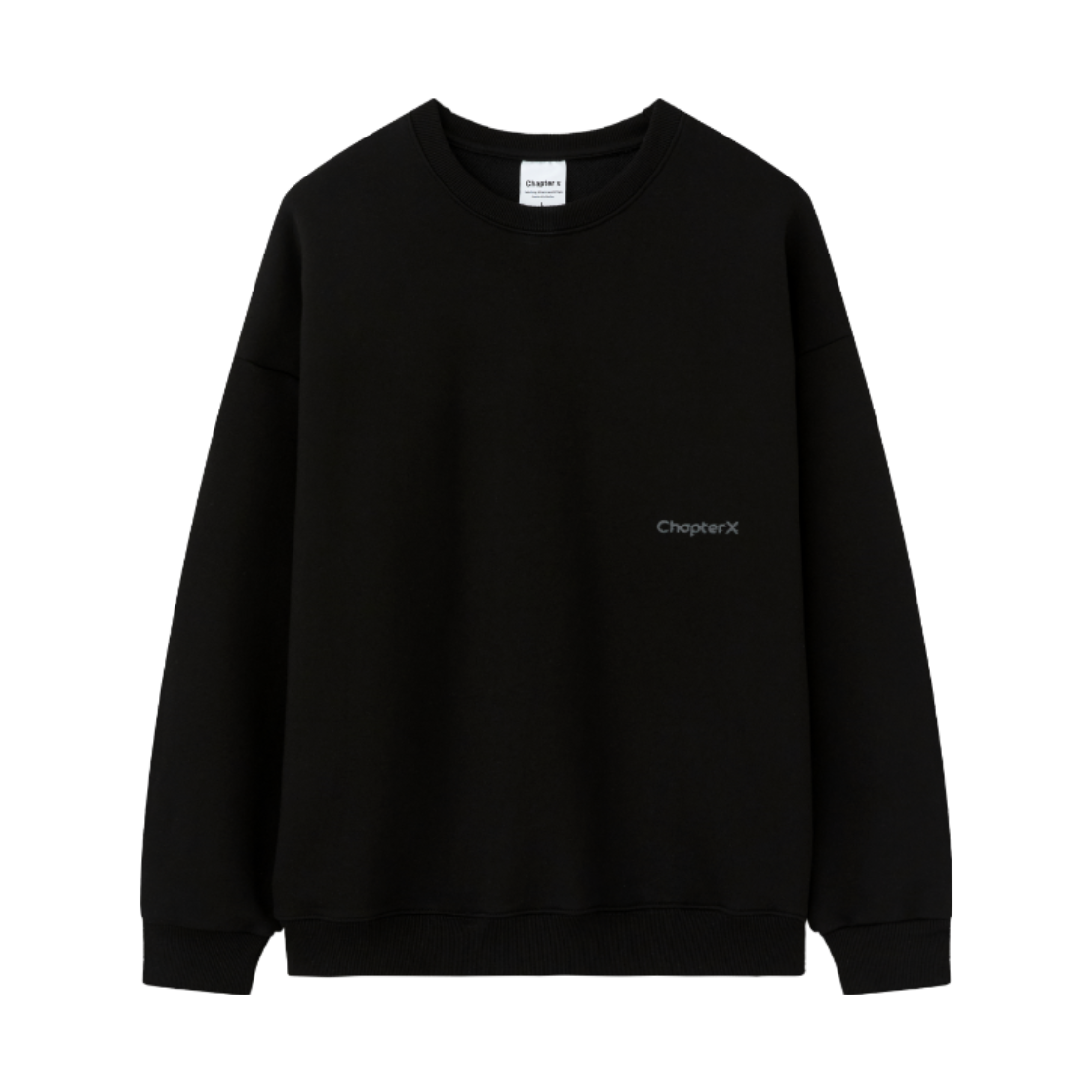 챕터엑스 X RIB 스웻맨투맨 블랙(Chapter.X X RIB Sweatshirt Black)