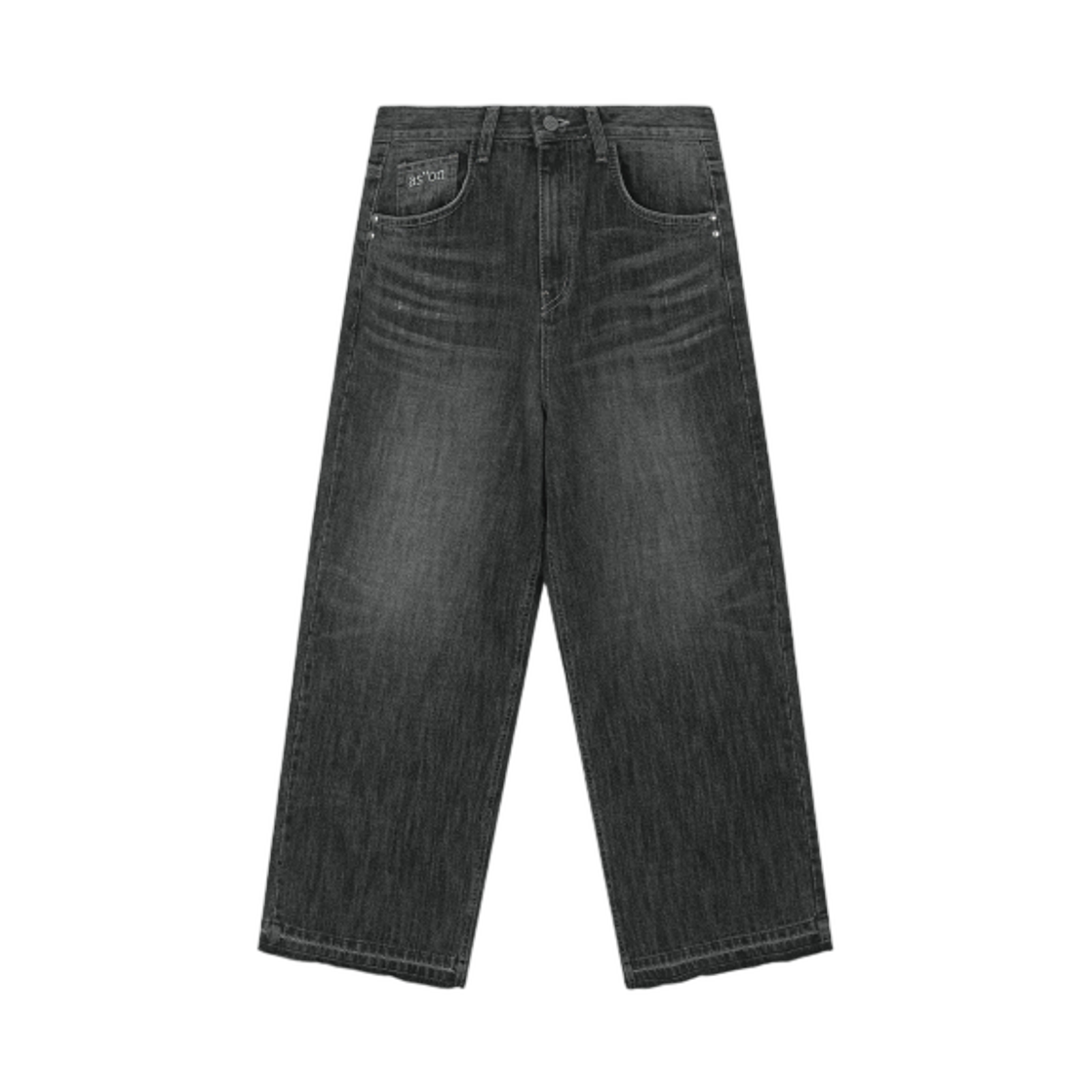 (W) 애즈온 페이드 데님 워싱 팬츠 블랙((W) Ason Fade Denim Washing Pants Black)