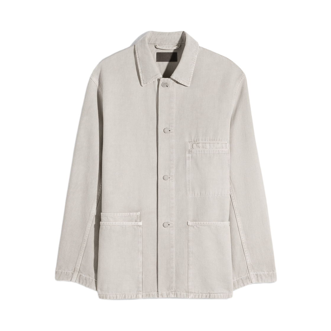SH1266-LD1052-201 Lemaire Utility Overshirt in Snow Broken Twill Moonstone