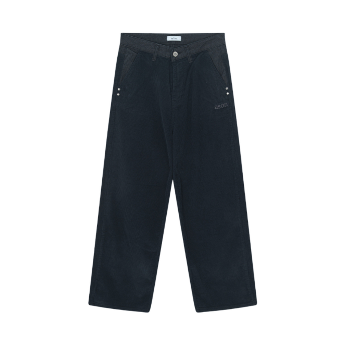 (W) 애즈온 노크 코듀로이 팬츠 블랙((W) Ason Knock Corduroy Pants Black) - 1