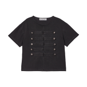 VOONT Napoleon Button Detail T-Shirt (CHARCOAL)