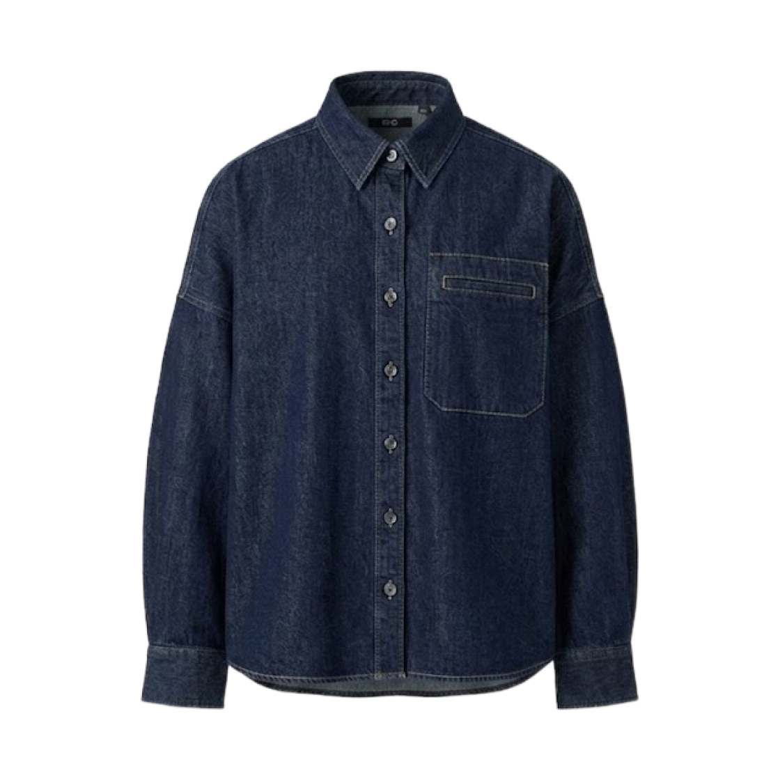 (W) 유니클로 C 데님 릴렉스드 셔츠 자켓 네이비((W) Uniqlo C Denim Relaxed Shirt Jacket Navy) - 1