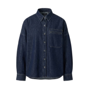 (W) Uniqlo C Denim Relaxed Shirt Jacket Navy