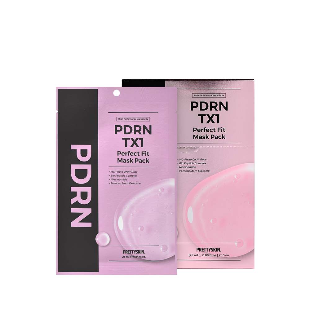 프리티스킨 PDRN TX1 퍼펙트 핏 마스크팩 10매입(PRETTYSKIN PDRN TX1 PERFECT FIT MASK PACK)